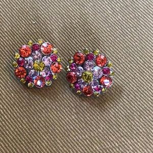 Joan Rivers clip multi color earrings